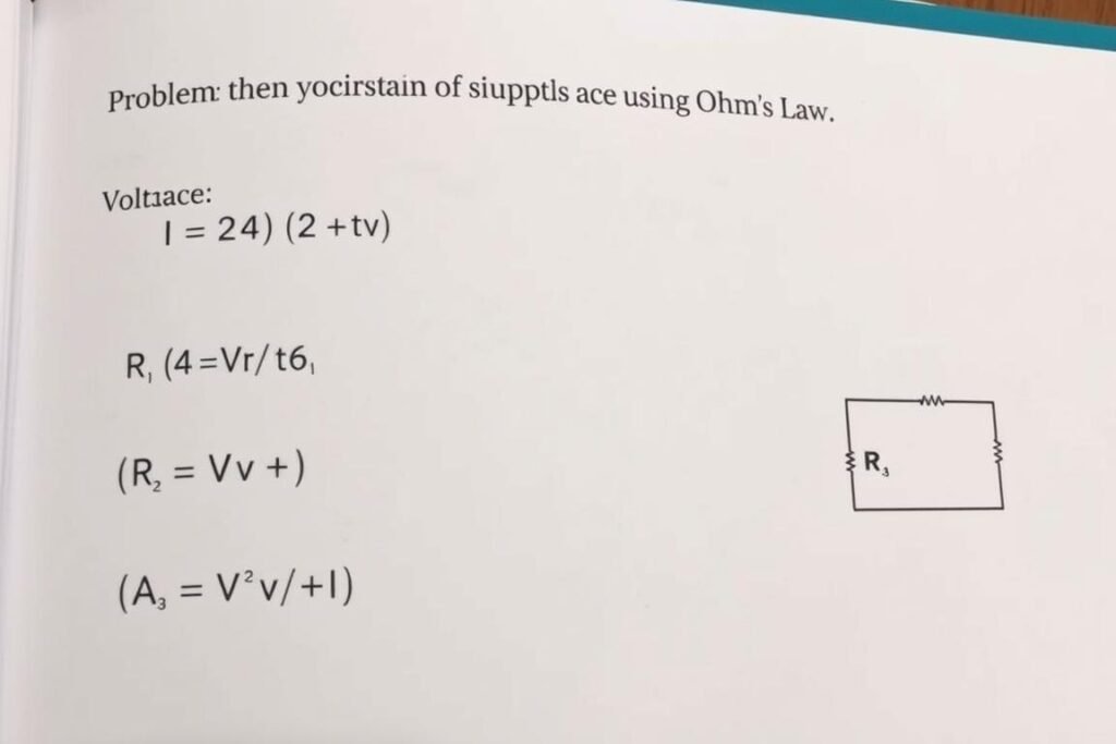 Step by step calculation of resistance using Ohms Law