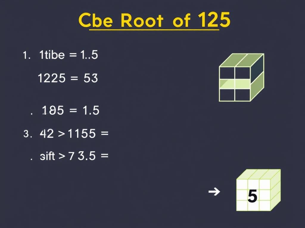 Step by step calculation of the cube root of 125