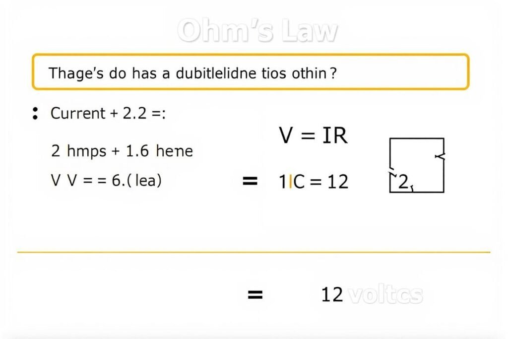 Step by step calculation of voltage using Ohms Law