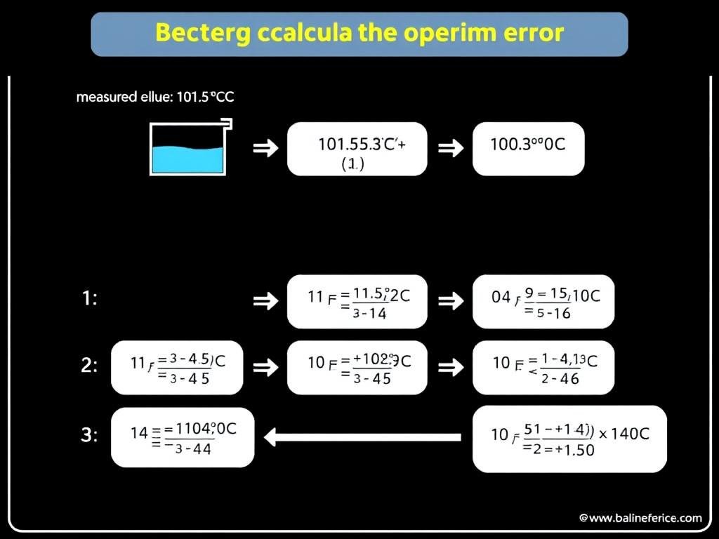 Step by step example of calculating percent error for a boiling point experiment