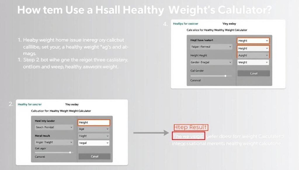 Step-by-step guide showing how to use a Healthy Weight Calculator