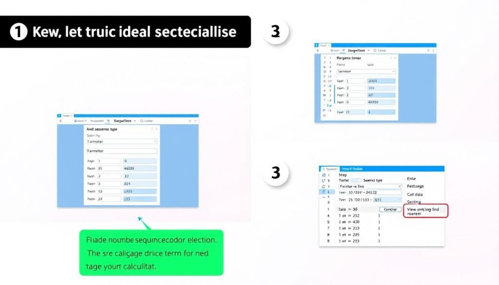Step by step guide showing how to use a Number Sequence Calculator