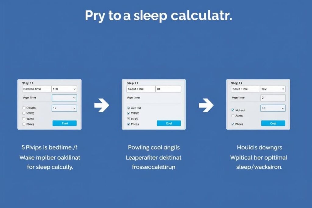 Step by step guide to using the sleep calculator interface