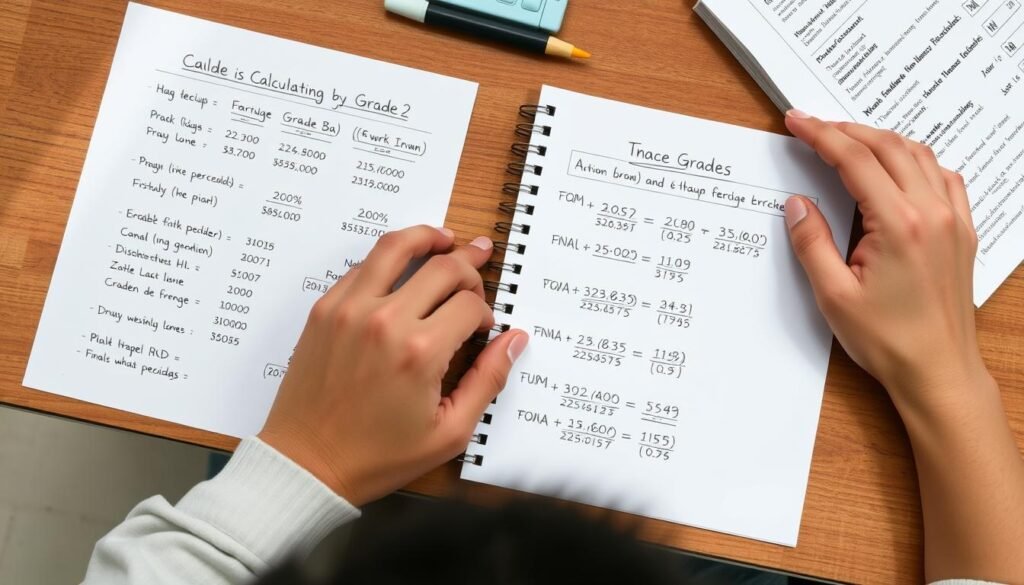 Step by step manual grade calculation process