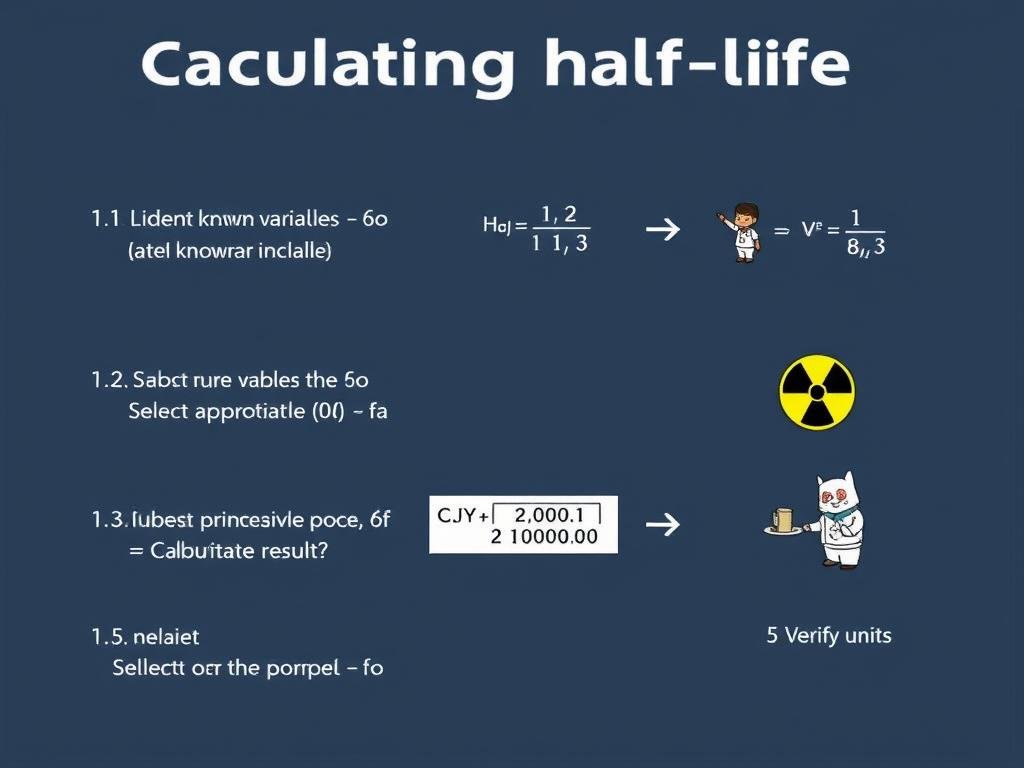 Step by step process for calculating half life with a half life calculator