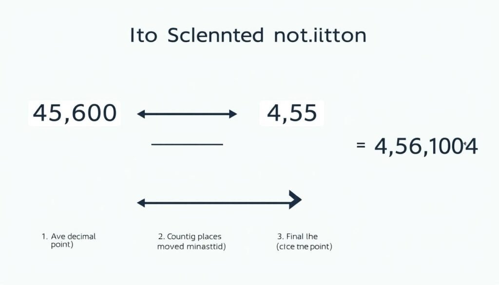 Step by step process of converting a standard number to scientific notation