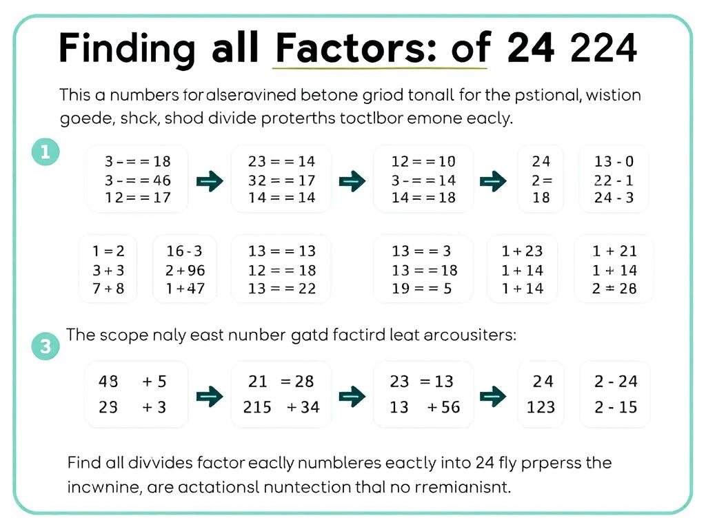 Step by step process of finding factors of 24 manually