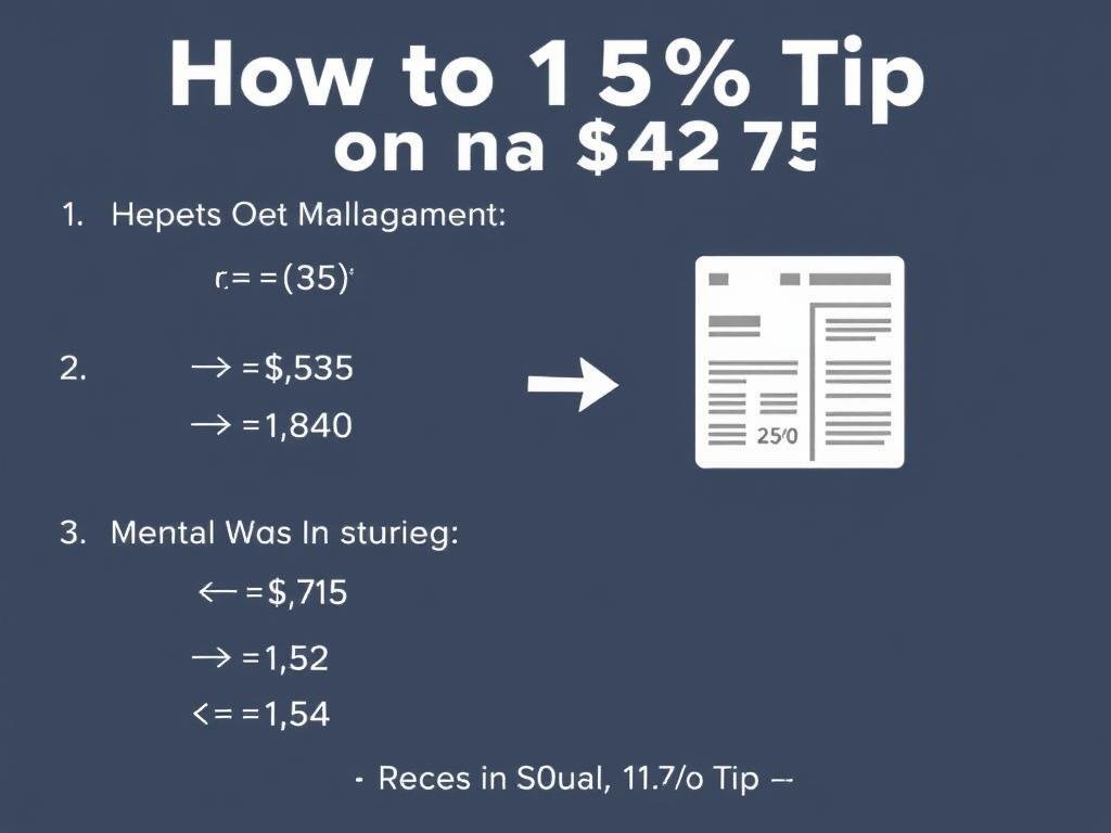 Step by step tip calculation process showing manual calculation method