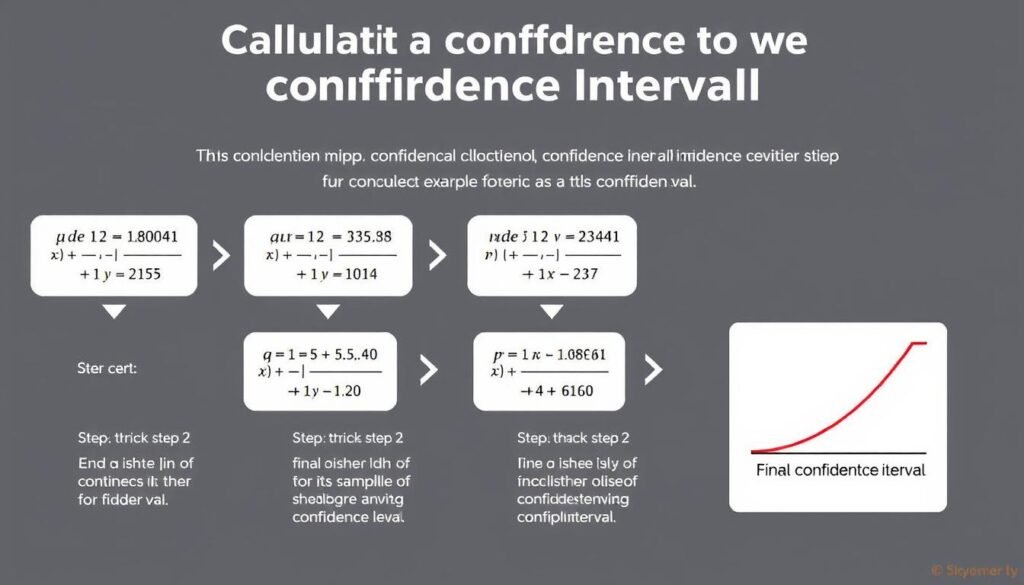 Step by step visual guide for calculating a confidence interval
