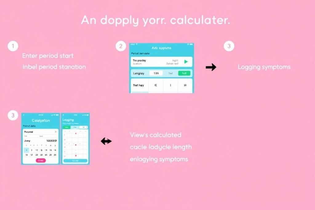 Step-by-step visual guide for using a period calculator
