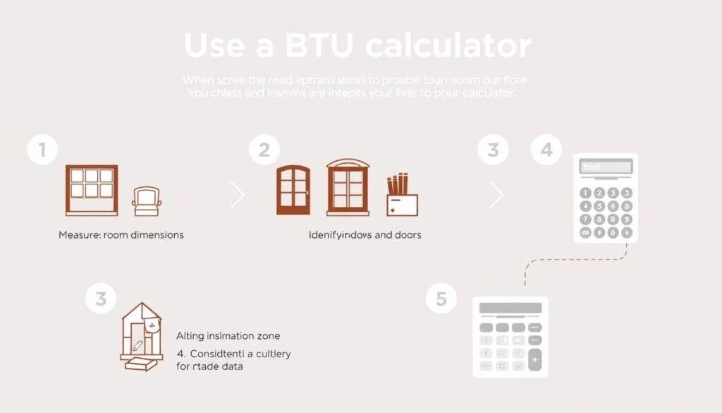 Step by step visual guide to using a BTU calculator
