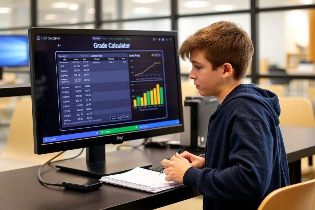 Student analyzing grade trends to identify improvement opportunities