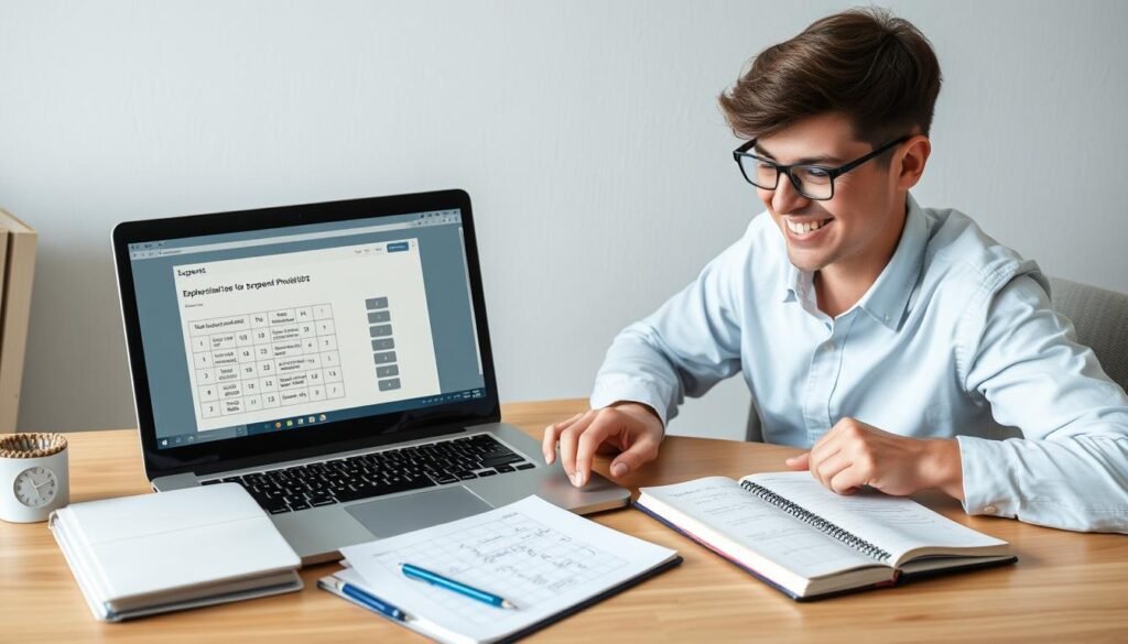 Student successfully completing exponent problems using the exponent calculator