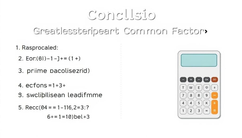 Summary of Greatest Common Factor calculation methods with a calculator visualization