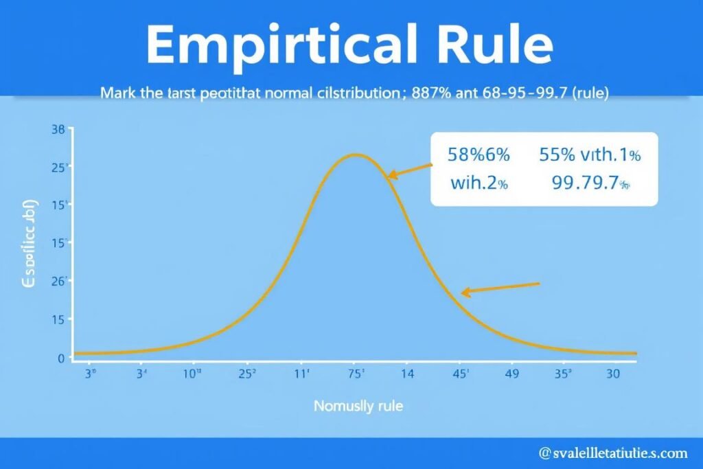 The Empirical Rule showing 68 95 997 percentages in normal distribution