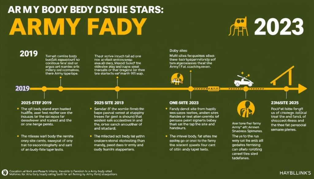 Timeline of Army Body Fat Calculator standard changes