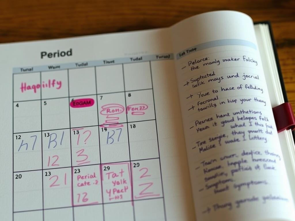 Traditional paper calendar method for tracking menstrual cycles