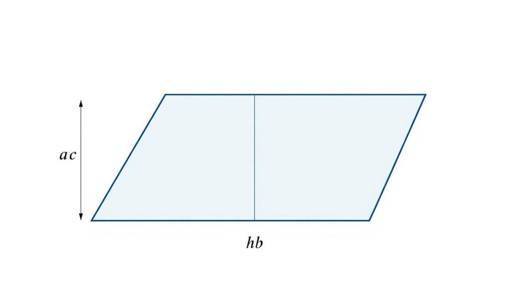 Trapezoid with parallel sides and height labeled for area calculation