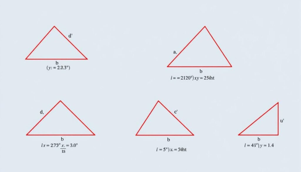 Triangle Calculator showing different triangle types and measurements