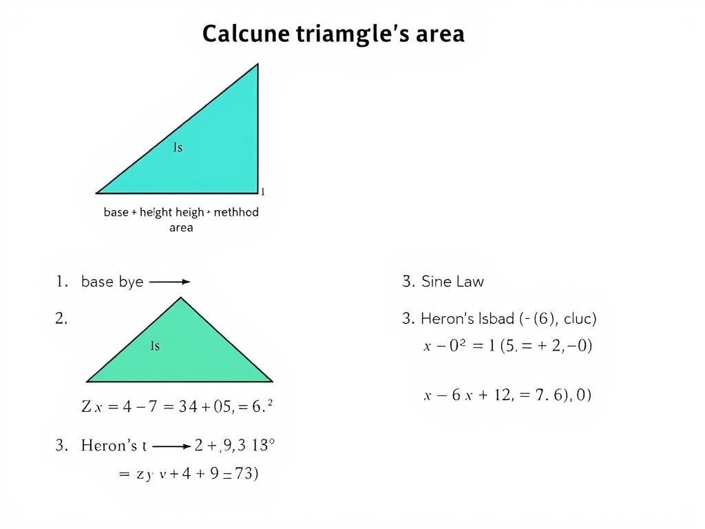 Triangle area calculation methods illustrated