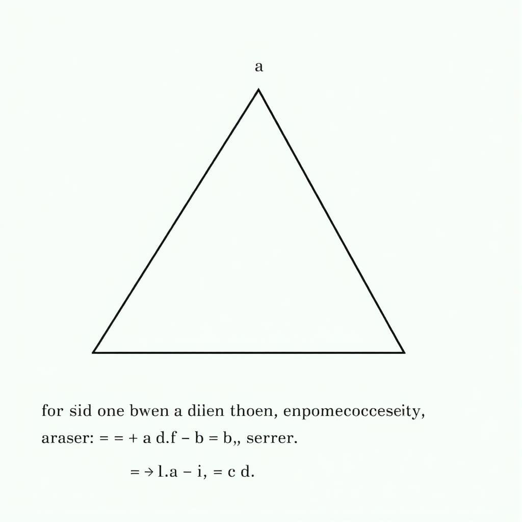 Triangle with labeled sides a b c and angles A B C