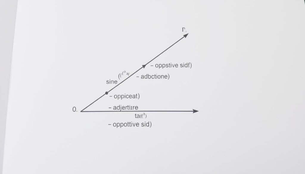 Trigonometric ratios sine cosine tangent illustrated in a right triangle