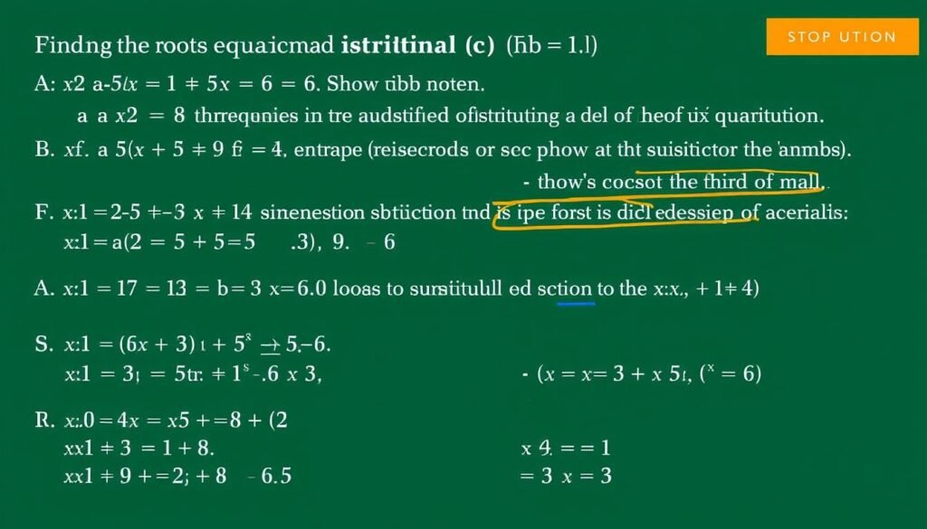 Using the quadratic formula to find the roots of x² 5x + 6 = 0