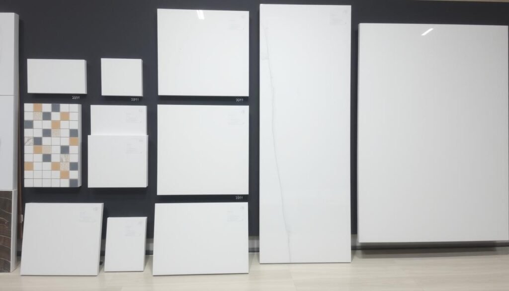 Various tile sizes displayed for calculation comparison