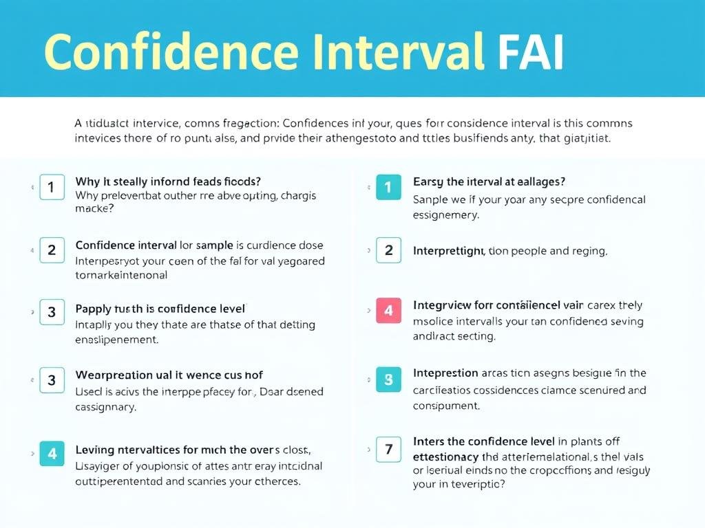 Visual FAQ guide about confidence intervals showing common questions and answers