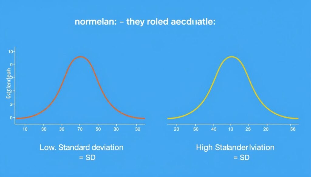 Visual comparison of datasets with low vs high standard deviation values