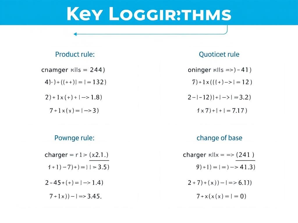 Visual demonstration of logarithm properties used in Log Calculator operations