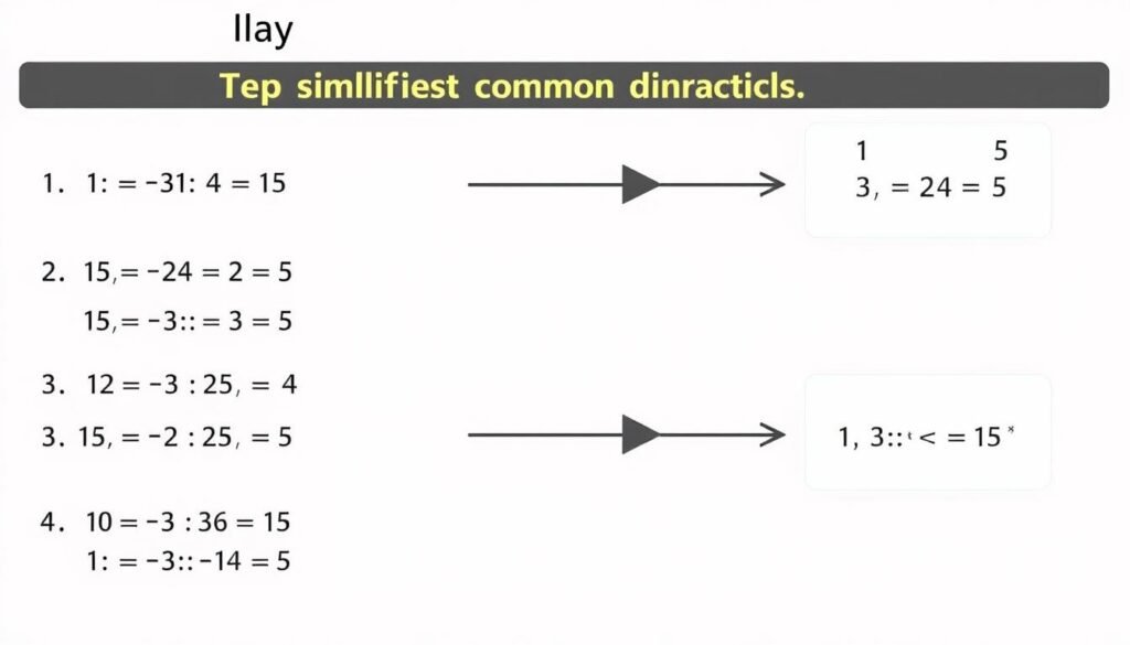 Visual guide showing the process of simplifying a ratio using GCD method