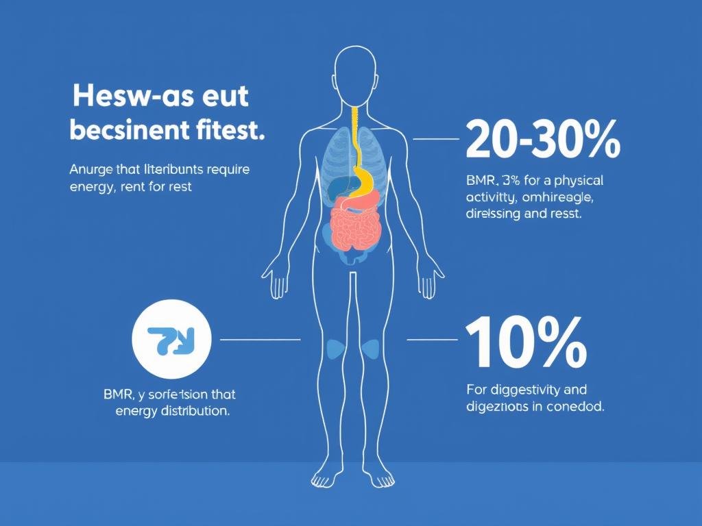 Visual representation of BMR showing the body's energy distribution at rest