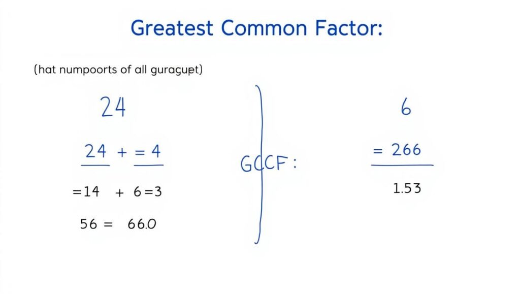 Visual representation of Greatest Common Factor showing common factors between two numbers