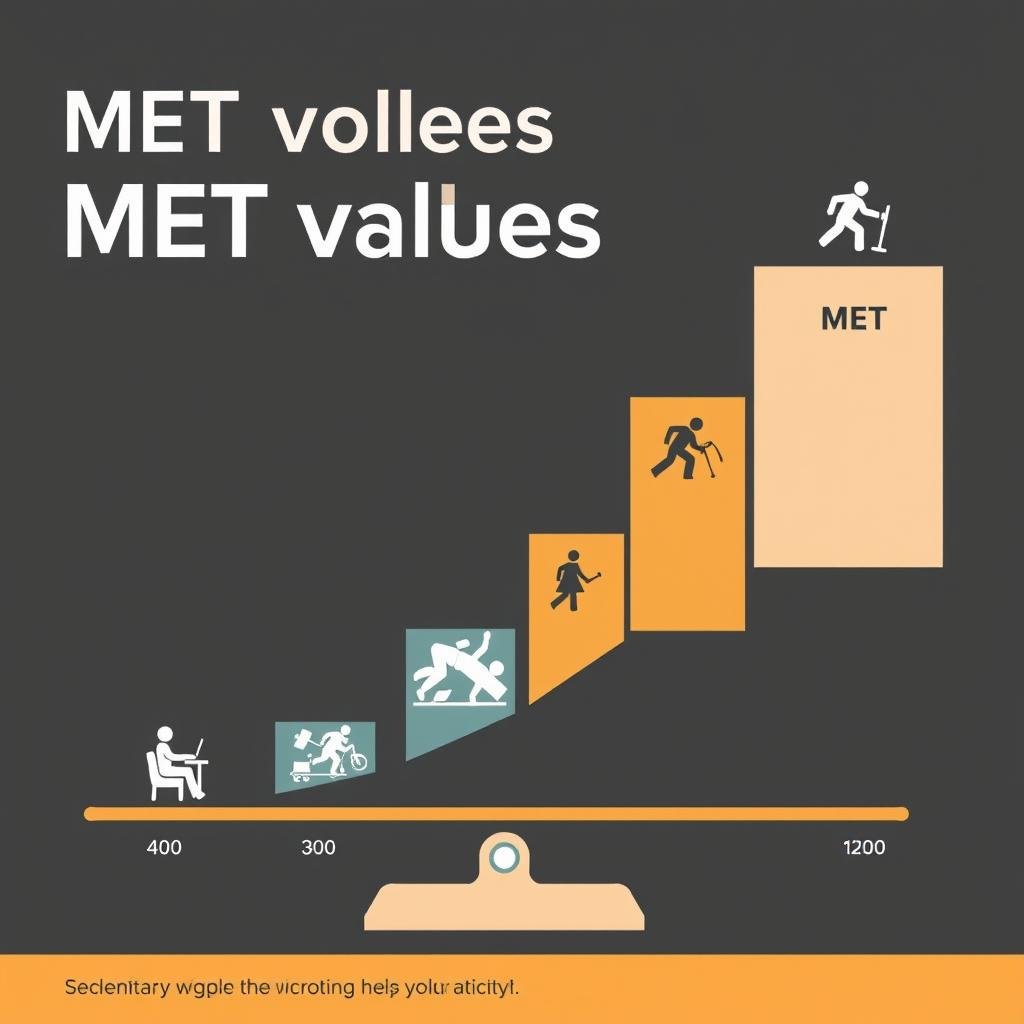 Visual representation of MET values for different activities