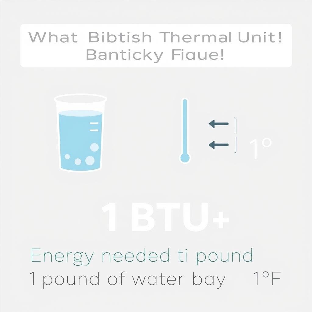 Visual representation of a British Thermal Unit showing the energy needed to heat one pound of water by 1°F