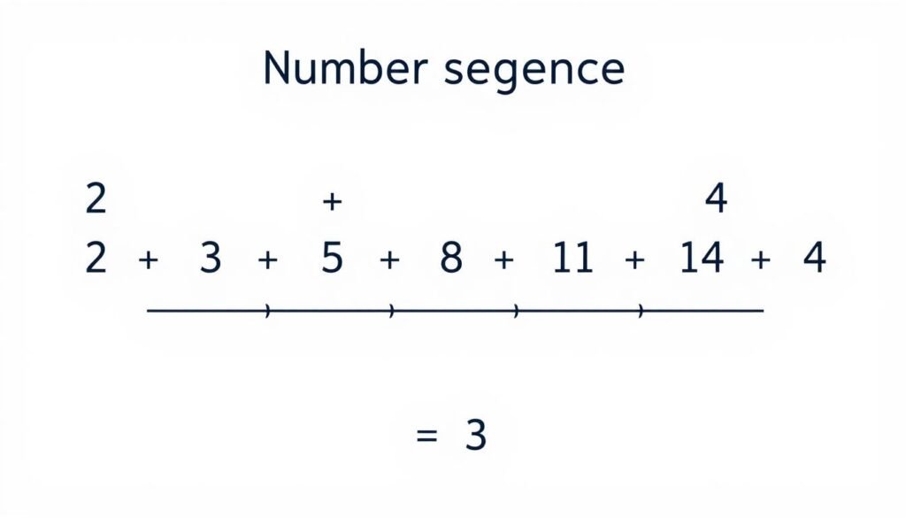 Visual representation of a number sequence showing pattern formation with numbers arranged in ascending order