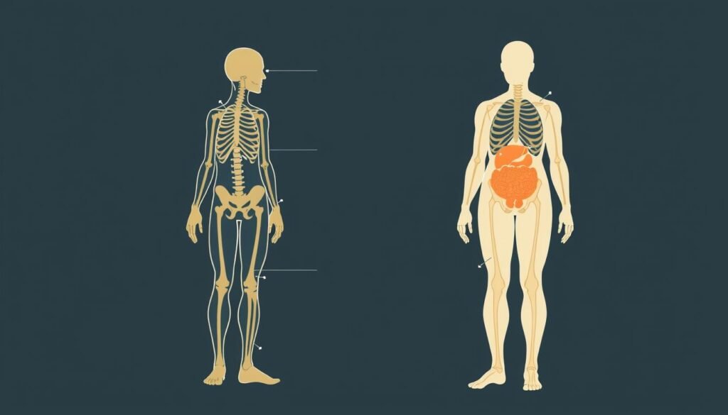 Visual representation of lean body mass compared to total body weight
