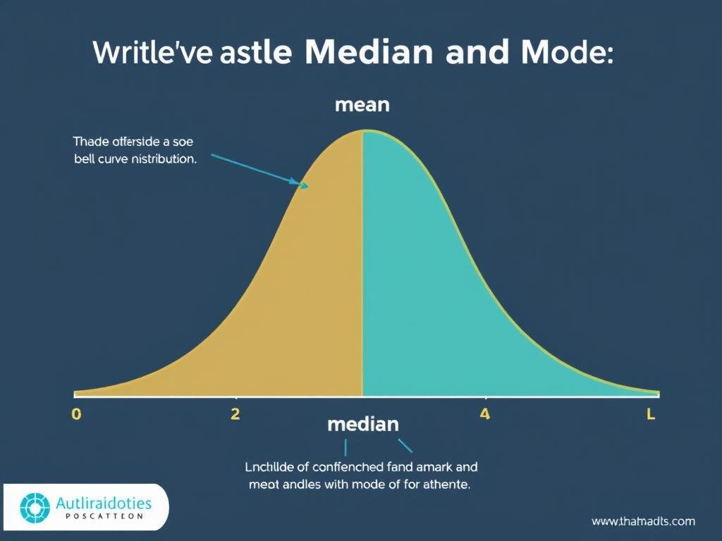 Visual representation of mean median and mode in a data distribution