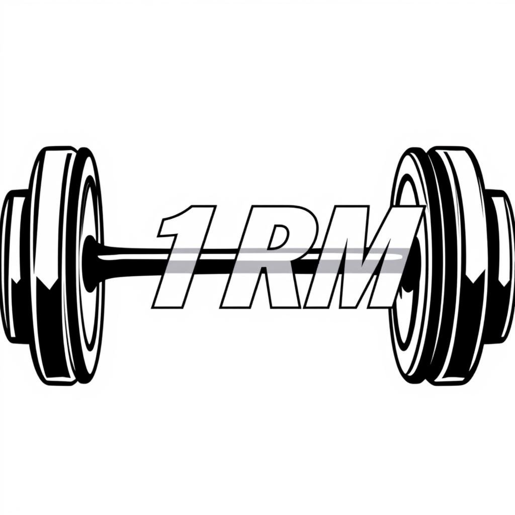 Visual representation of one rep max showing weight plates and barbell