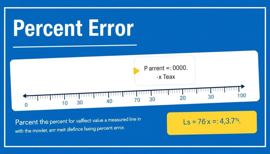 Visual representation of percent error showing the difference between measured and actual values
