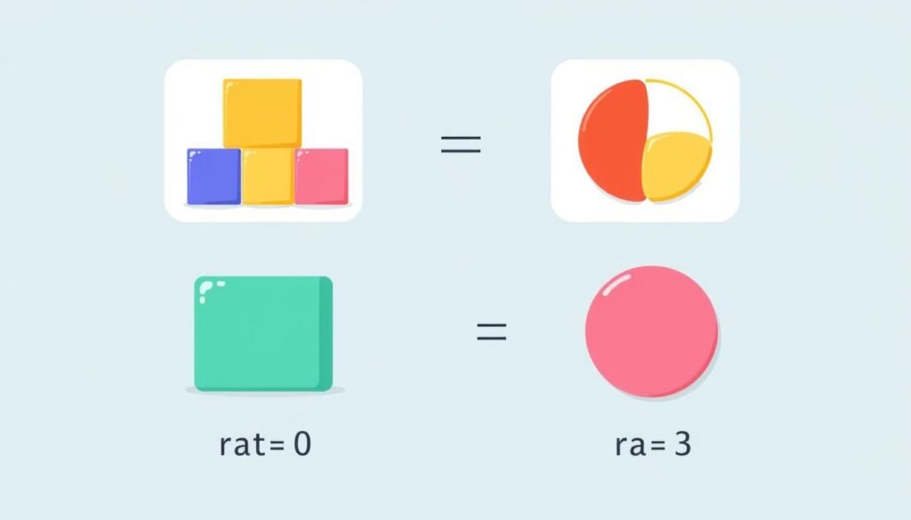 Visual representation of ratio concept showing proportion between two quantities