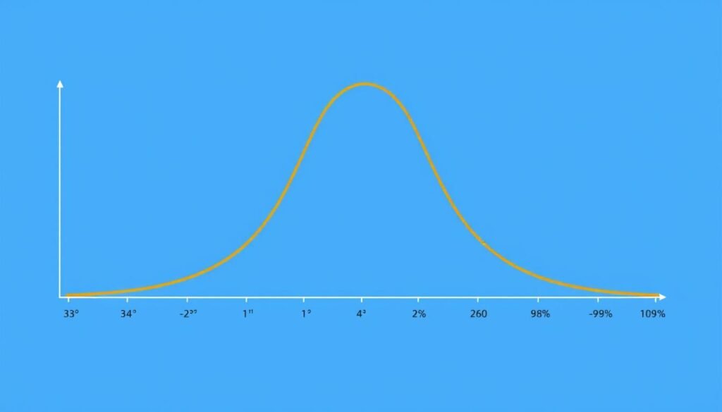 Visual representation of standard deviation showing normal distribution with standard deviation markers