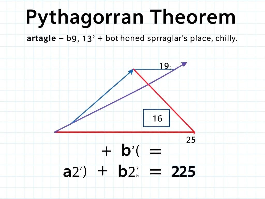 Visual representation of the Pythagorean theorem with a 3 4 5 right triangle