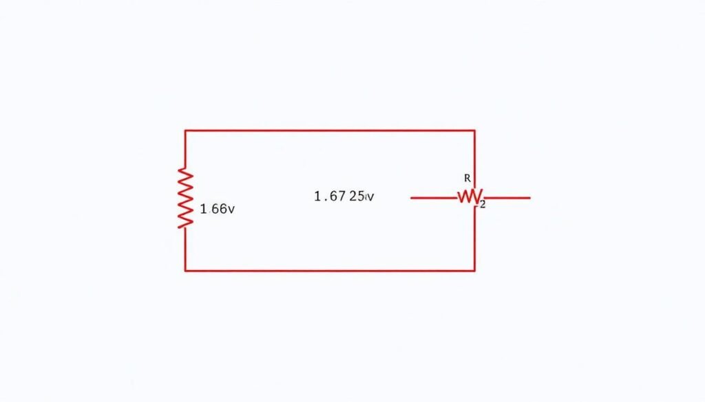 Voltage divider circuit designed using Ohms Law for sensor applications