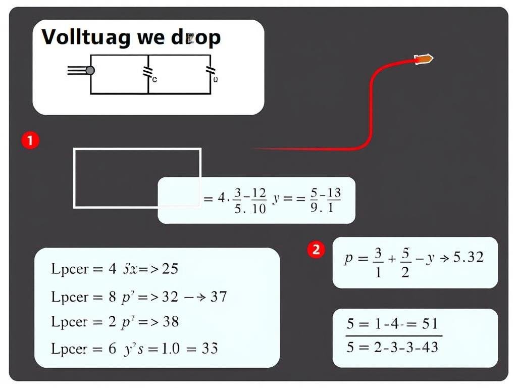 Voltage drop calculation example for a 100 foot 12 gauge copper wire