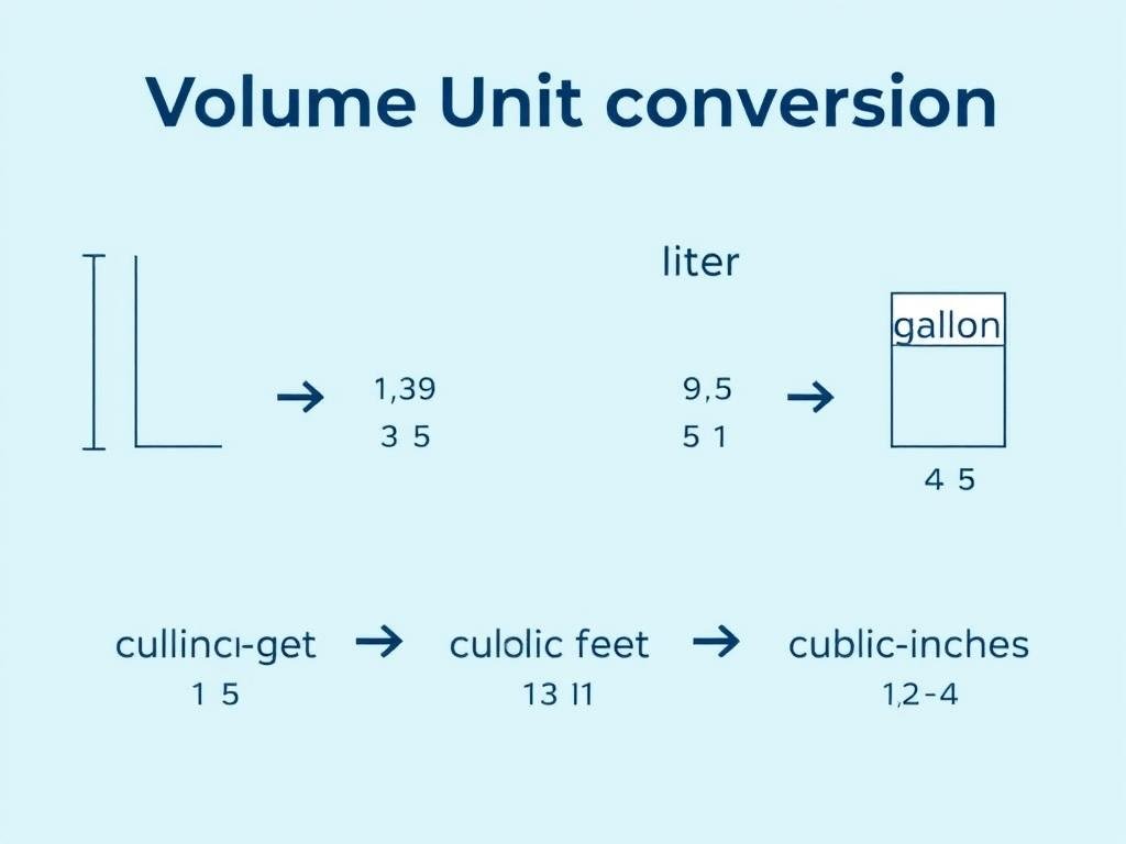 Volume unit conversion chart showing relationships between different volume measurements