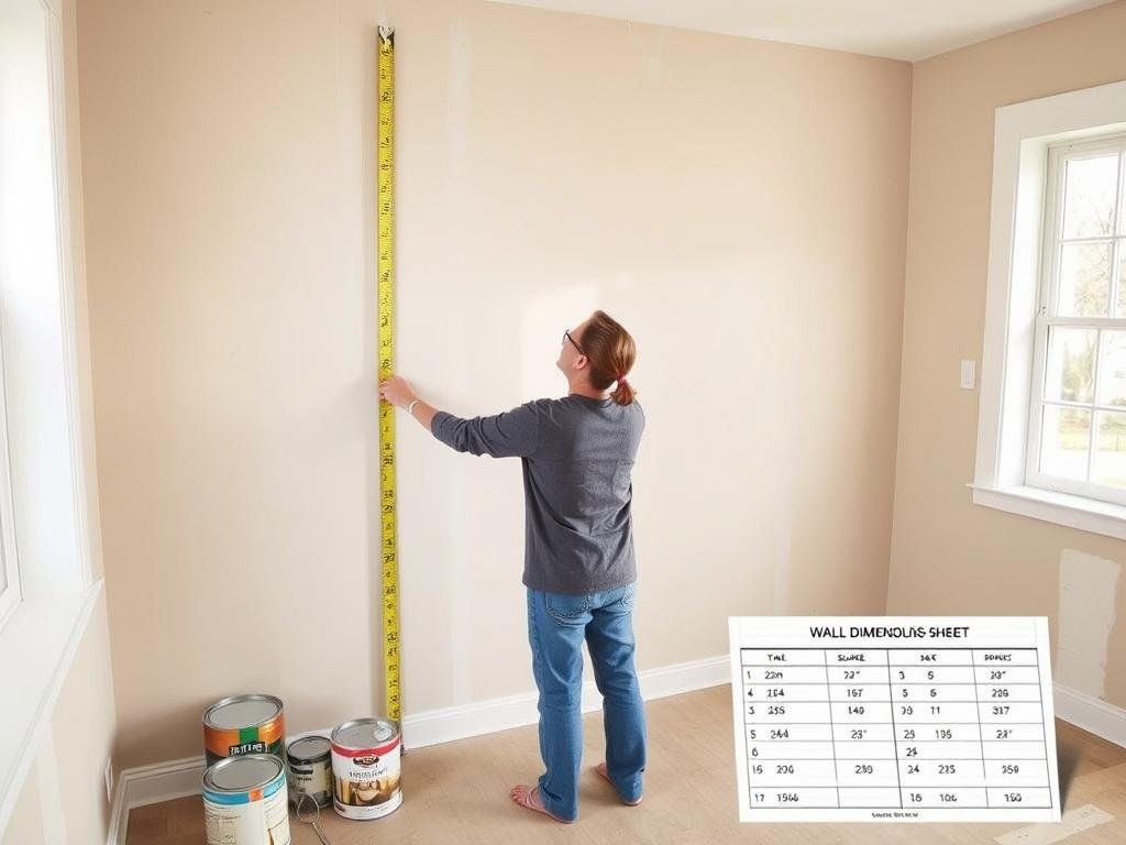 Wall measurement for paint calculation using square footage