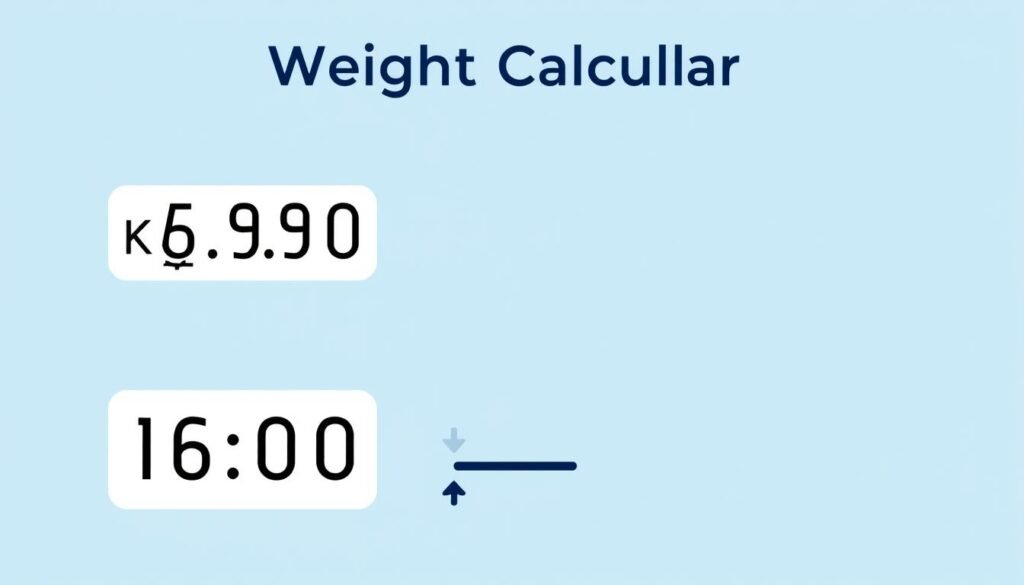 Weight Calculator converting between different weight units showing kilograms to pounds conversion