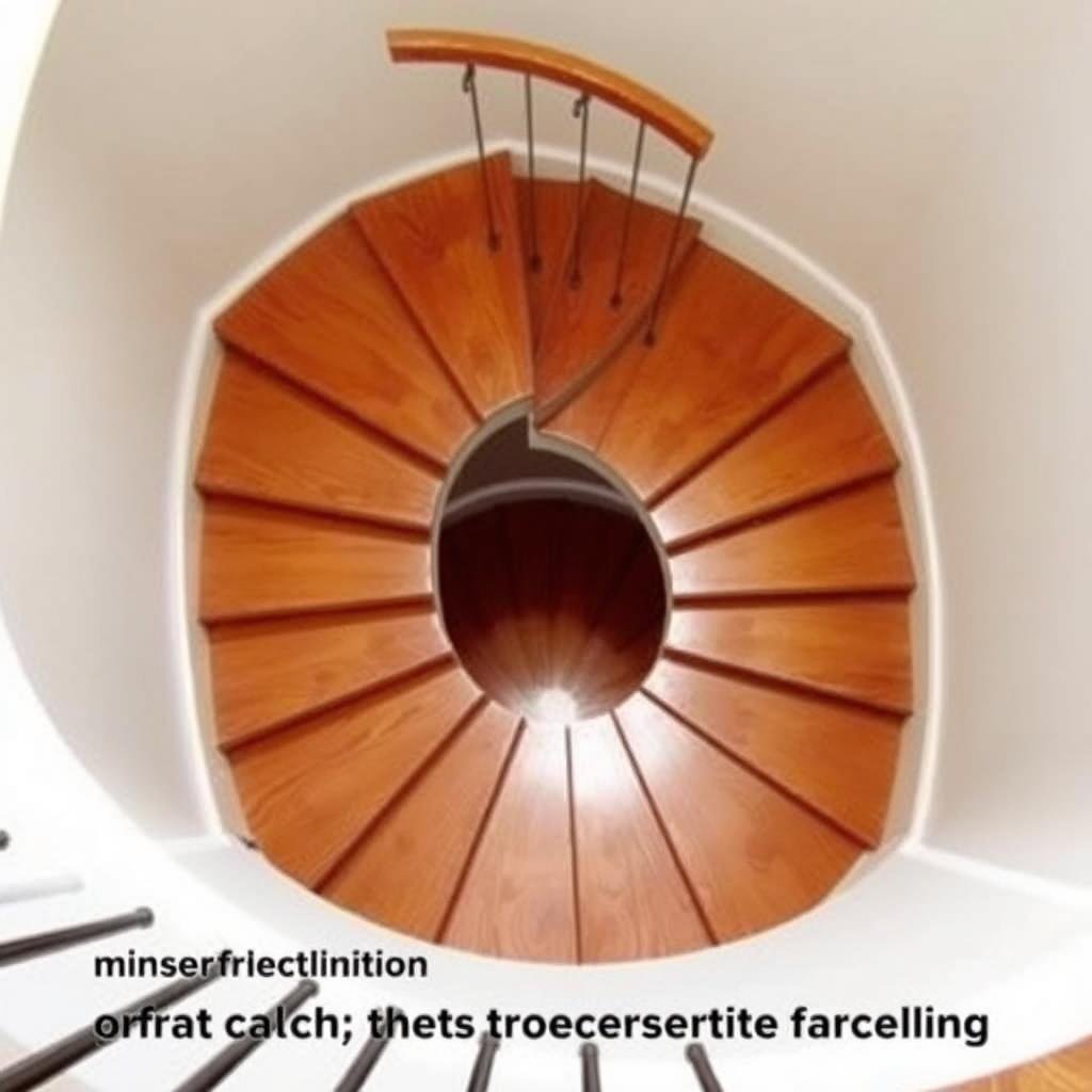 Winder staircase with triangular steps at turn